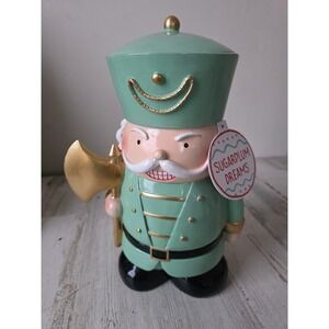 Sugarplum dreams nutcracker figurine Xmas pastel teal green decor